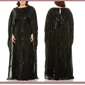 Mac Duggal Black Sequin Maxi Dress